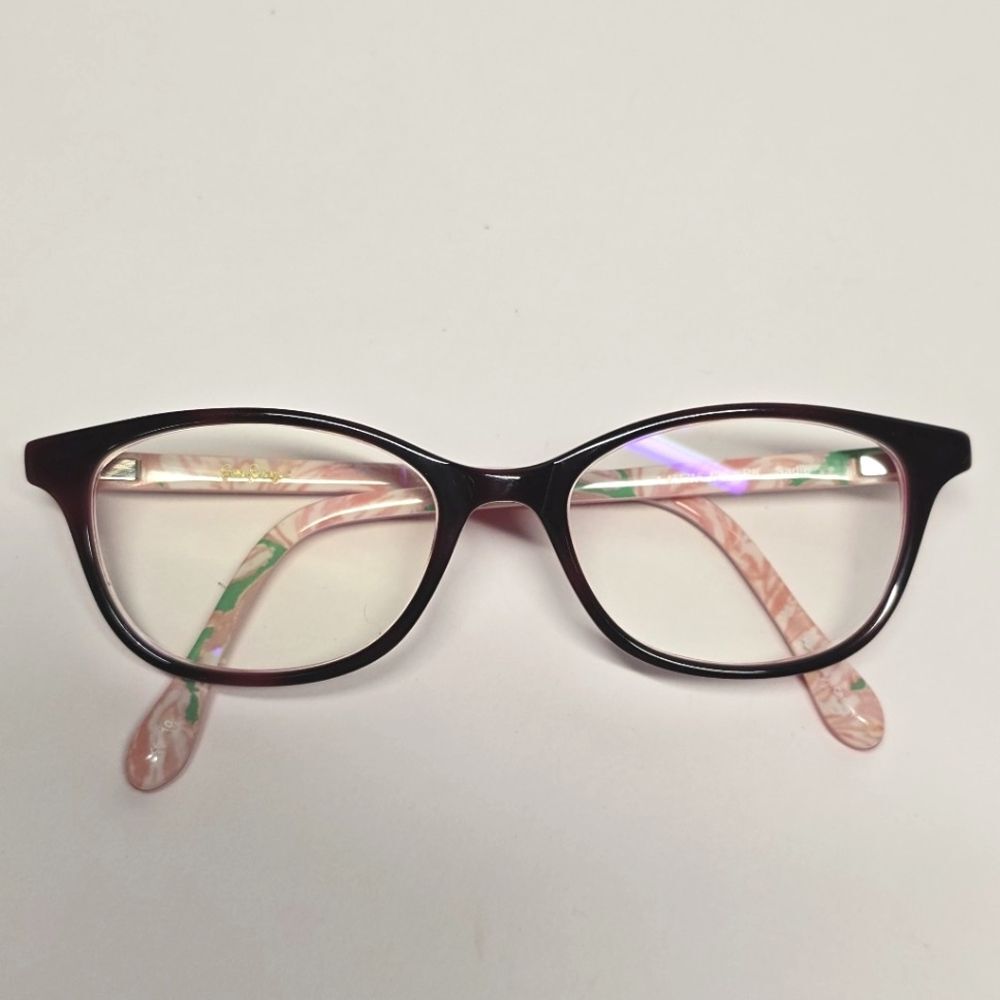 Lilly Pulitzer Girls Pink Burgundy Eyeglasses Frames 45-15-125